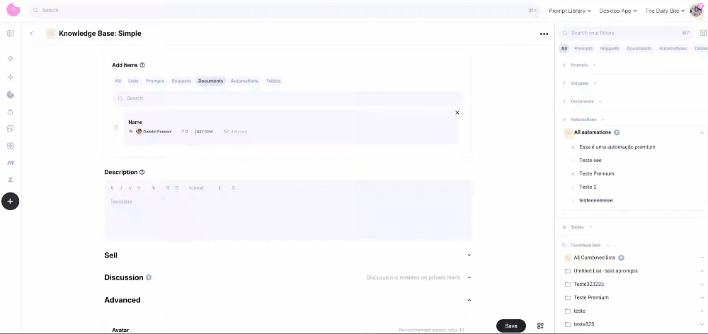 How to add itens to your Knowledge Base List